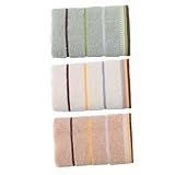 jojofuny 3 STÜCKE Reine Baumwolle Waschhandtücher Hautfreundliche Saugfähige Gesichtstücher in Hellbraun und Grün Weiche Badezimmerhandtücher für Damen und Herren