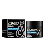 Gesichtscreme Männer,Feuchtigkeitspflege für das Gesicht, Revitalisierende Creme Nachtcreme für eine straffere weichere Haut (Black, 6.3x6cm)