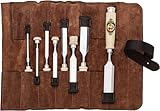 KIRSCHEN Stechbeitelsatz – Stechbeitel Set bestehend aus 8 Stechbeiteln (4, 6, 10, 12, 16, 20, 26, 30mm) und Veloursleder-Tasche, Stechbeitelset, 8-teilig 1131002
