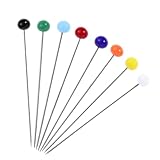 EPIGEIST 500 Stück Bunte Stecknadeln mit Glasperlenkopf Lange Nähnadeln Hitzebeständig zum Nähen und Basteln Farbige Kopfnadeln für DIY Handwerksprojekte