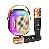 Tragbare Karaoke-Maschine für Kinder, Kinder-Karaoke mit Mikrofonen | Mikrofone inklusive Karaoke-Maschine - Lustiger Singmaschine-Haushalts-Karaoke-Lautsprecher mit schwerem Bass für Klassenzimmer un