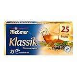 Meßmer Klassik | Schwarzer Tee | fein-aromatisch | 25 Teebeutel | Vegan | Glutenfrei | Laktosefrei