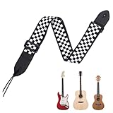 WeddHuis Gitarrengurt Geflochtene Verstellbare Gurte für E-Gitarre, Westerngitarre, Akustikgitarre & Bass