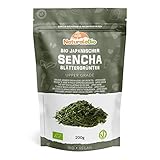 Japanischer Sencha Tee – 200 g Bio Grüntee – 100% reiner und natürlicher grüner Sencha Tee - Lose in Blättern der ersten Ernte – Bioprodukt angebaut in Japan – NaturaleBio