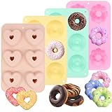 LHOEST Donuts Backform 4 Stück, kuchenform Donutform silikon, Antihaft Donut Formen für Kuchen Bagels Muffins, BPA-frei Silikonformen Backen Form (4pcs Verschiedene Silikonform)