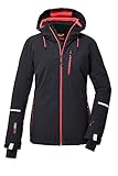 killtec Damen Skijacke/Funktionsjacke mit abzippbarer Kapuze und Schneefang KSW 81 WMN SKI JCKT, schwarz blau, 42, 39746-000