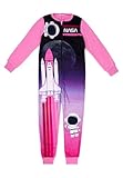 NASA Jumpsuit für Mädchen - Overall Kinder Pyjama Schlafanzug Langarm Rosa/Pink (DE/NL/SE/PL, Numerisch, 134, 140, Regular, Rosa/Pink)