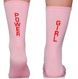 TODO Rosa Rennrad Socken Damen und Herren. Rosa Fahrradsocken Damen mit Motiv, Radsocken Damen Lustig (Girl Power 39-42)