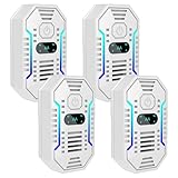 Ultraschall Schädlingsbekämpfer, 4 Stück Elektronische Insektenschutzmittel & Mäuseabwehr Mäusevertreiber Ultraschall, Pest Control Repeller für Moskito, Kakerlake, Mäuse, Spinnen, Fliegen