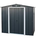 Duramax ECO 6 x 4 (2.17 m²) Metallgerätehaus, feuerverzinktes Metall gerätehaus - Geräteschuppen, verstärkte Dachkonstruktion, wartungsfreier und wetterfester Metallschuppen, Anthrazit