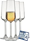 NORDIC SCHILLER Premium Sektflöten Glas, Sektgläser 4er Set 195ml%100 BLEI FREI Spülmaschinenfest Champagne Gläser, Glas Sektschalen, Wein, Champagner Set, Champagnergläser, Flute Glasses