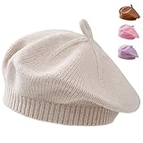 Yaopelky Baby Barett Hut Kleinkind Mädchen Herbst Winter Warm Beanie Mütze kleines Mädchen Französisch Künstler Strickmütze für 0-12 Monate (DE/NL/SE/PL, Alter, 0 Monate, 12 Monate, Beige)