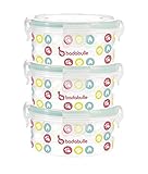 Badabulle MaxiBox Aufbewahrungsbehälter - 300ml, 3er-Set, hermetischer Deckel mit 4 Verschlüssen