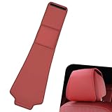 Shakas Kopfstützenbezug aus Leder, staub- und kratzfest, mit Handy-Münzen-Aufbewahrungstasche, abnehmbar und waschbar, tragbar, mit Klettverschluss, für die meisten Autos und LKWs, Rot, 2 Stück