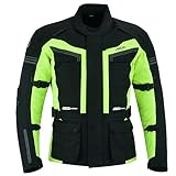 BOSmoto 2-teiler Motorradkombi Cordura Textilien Motorradjacke + Motorradhose Neon (XL), Schwarz