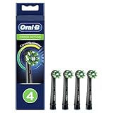 Oral-B CrossAction Bürstenkopfen, 4 Stück, Original Reinigungspatronen, mit CleanMaximiser-Technologie, Schwarz