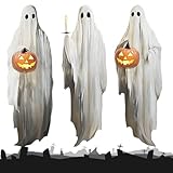 Liakyunf Halloween Fensterbilder,3 Blätter Gruselige Halten Kürbis Kerzen Folie | Wiederverwendbare Gruselige Folie Für Kinder Schule Büro Party -