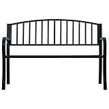 HETFTJN Sitzbank Garten Sitzbank Outdoor Sitzbank Esszimmer Lounge Sessel Outdoor - Gartenbank Schwarz 120 cm Stahl für Terrassen Garten Draussen Balkon