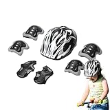 Ancsttu Skateboard-Schutzausrüstung, widerstandsfähige Kinder-Knieschoner und Ellbogenschützer, Set für Kleinkinder, praktische Skateboard-Knieschützer, Kinder-Skateboard-Helme für Radfahren, Roller