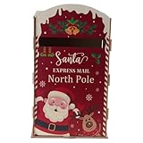 Schöner Weihnachtsbriefkasten aus Holz mit einfacher Montage für den Innen- und Außenbereich, Holzbriefkasten