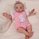 YIHANGG 42cm Babypuppen die wie Echt Aussehen Blaue Augen 16 Zoll Reborn Baby Mädchen Augen auf Geburtstag Weihnachten Geschenke