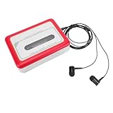 Leftwei Kassettenspieler, Tragbarer USB-MP3-Digitalkonverter, Lautsprecher-Audioplayer mit 3,5-mm-Kopfhöreranschluss, Ideal für Vintage-Kassetten Zur MP3 (Rot)