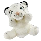 Zymoplas Tiger Handpuppe Kleine Größe Kinder Plüsch Spielzeug Schöne Stofftiere Plüsch Spielzeug Weihnachten Geschenk Geschichte Erzählen Prop, Weiss