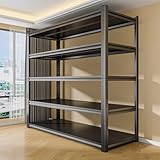 Generisch Robustes Metallregal zur Aufbewahrung, 90 X 40 X 183 cm, 5-stufiges Schwerlastregal, Vielseitige Lagerregal, Platzsparendes, Verstellbares Stahlregal für Küche, Garage, Wäscheschrank