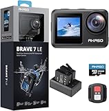 AKASO Brave 7 LE Action Cam 4k30FPS 20MP mit 256GB U3 Speicherkarte Unterwasserkamera IPX7 wasserdicht EIS 2.0 Kamera Touchscreen Doppelbildschirm Sportkamera 40M WiFi