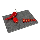 Homiu Schneidebrett aus natürlichem Granit, hitzebeständig, geeignet für Fleisch, Fisch und Gemüse, große Schneidebretter, strapazierfähige Arbeitsplatte, 40 x 30 x 1,5 cm
