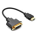 MMOBIEL HDMI auf DVI Kabel Adapter - Bidirektional – Stecker Buchse DVI-I Dual Link auf HDMI - Kabelkonverter Unterstützt Monitor, PC, TV, Gaming, Projektor - 1080p Full HD 60Hz - Gold Stecker 0.3 m