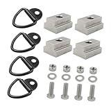 HOODANCOS 4 Sätze Nutenmutter mit Gewinde V förmige Zurrösen aus Edelstahl Robuste Tie Down Ringe für mittelgroße Pickup Fahrzeuge Vielseitige Lkw Ladeflächenanker für Anhänger und