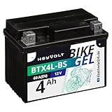Batterie24.de HeyVolt GEL Motorradbatterie 12V 4Ah Rollerbatterie BTX4L-BS YTX4L-BS CTX4L-BS 50314 YT4L-BS