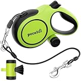 pecute Hundeleine 8m Bissfeste|Roll-Leine Reflektierende für Hund mit Kotbeutel-Set & Karabinerclip, für Hunde 10-50 kg| 360°Anti-Verwicklung, Arbeitssparender Griff, Kotbeutel & Halter,Grün