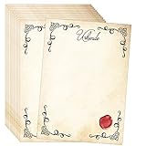 Pusteblume Grusskarten 20 Blatt Zertifikatspapier Vintage Stil mit gedrucktem Wachssiegel Siegel DIN A4 weiß 120g starkes Papier
