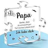 Geburtstagsgeschenk Geschenke für Papa, Linkax Bester Papa Opa Geschenk, Acryl Home Dekoration mit Spruch, Vatertagsgeschenk Dankeschön Nikolaus Geschenke Adventskalender Füllung