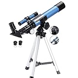 Aomekie Refraktor Teleskop Kinder Einsteiger 40/400 Astronomisches Teleskop Fernrohr Teleskop mit Aluminium Stativ und Sucherfernrohr für Himmelsbeobachtung und Landschaftsbeobachtung