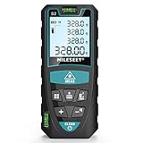 Laser Entfernungsmesser 100m, Mileseey by RockSeed Digital Wasserwaage Distanzmessgerät & LCD Hintergrundbeleuchtung 4 Zeilige Digitaldisplay ±2mm Mehreren Messmodi, Handschlaufe & 2 Batterien, IP54
