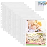 MININUSI 50 Stück Prospekthüllen A4 Klarsichthüllen Transparent Fotohüllen 2 Fach klarsichtfolien 11 Löcher Sammelhüllen Doppelseitiger Ringbüchern Fotosichthüllen sichthüllen für Familien Fotoalbum