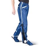 HYDROSHIELD Unisex Fahrrad Regenhose - Wasserdicht, Recycling PET, Gamaschen, seitlicher Reißverschluss, Damen und Herren - Regenschutz, Outdoor Wetterfest Regen - Jetzt Umwelt schützen! Blue XS&S