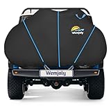 Fahrradabdeckung für Transport von 2 Fahrrädern - Wemjaly 900D Heavy Duty Fahrradhüllen Heckträger Outdoor Wasserdicht PU Beschichtung Fahrradplane, mit 6M Elastische Schnur/Aufbewahrungstasche