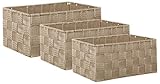 Brandsseller Aufbewahrungsbox Dekobox - Rattan-Optik - 3er-Set beige