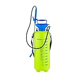 Relaxdays Drucksprüher, 10 l, verstellbare Düse & Skalierung, Bewässerung & Pflanzenschutz, Pumpsprühgerät, gelb-blau