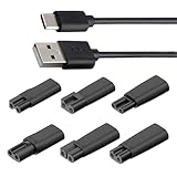 Leloco 7 Stück 5V USB Netzkabel Kabel, USB Ersatz Rasierer Ladegerät Netzkabel Typ C Adapter Set mit 6 Ladeköpfe 1 Stück USB-Kabel für alle Arten von Rasierern, Haarschneidern, Bartschneider