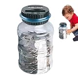 Elektronischer Münzzähler, digital, mit LCD-Display, transparent, große Kapazität, für Kinder und Erwachsene, intelligenter Kochtopf für Münzen und Banknoten, transparent