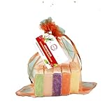 Yamuna-Natürliches Seifenset – 5 kaltgepresste handgemachte Seifen (33 g) in elegantem Organza-Beutel – Mit Orange-Zimt, Lavendel, Olive, Ringelblume und Mandelöl.Naturkiosmetik aus Ungarn