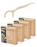 200 Stk. Nachhaltige Zahnseide Sticks NETONDA Dental Floss Picks Vegane Zahnseide Plastikfrei Zahnseidenstick Nautur Flosser für Zahnhygiene - Natürliche Zahnseide Umweltfreundlich - 4 x 50er