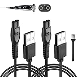 2 Ladekabel, 5 V, 1 A, für Rasierer Philips QP2824 QP2834 QP2734 QP2724 MG5920 MG7910 MG5910 X3001 S7887, 1 m USB-Kabel für Phillips-Rasierer