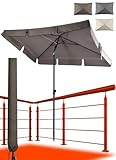 4smile Sonnenschirm Balkon in Taupe - Sonnenschirm rechteckig 200x125cm mit UV50+ Sonnenschutz | Balkon Schirm knickbar höhenverstellbar | Robuster Balkonschirm für optimalen Schatten
