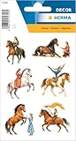 HERMA Pferde Aufkleber, Tier Sticker für Kinder & Kleinkinder, Kinderaufkleber mit Pferd Motiv für Stickeralbum Scrapbook Fotoalbum Geschenk Geburtstag Dekoration Briefe Basteln
